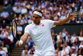Roger Federer playing at Wimbledon