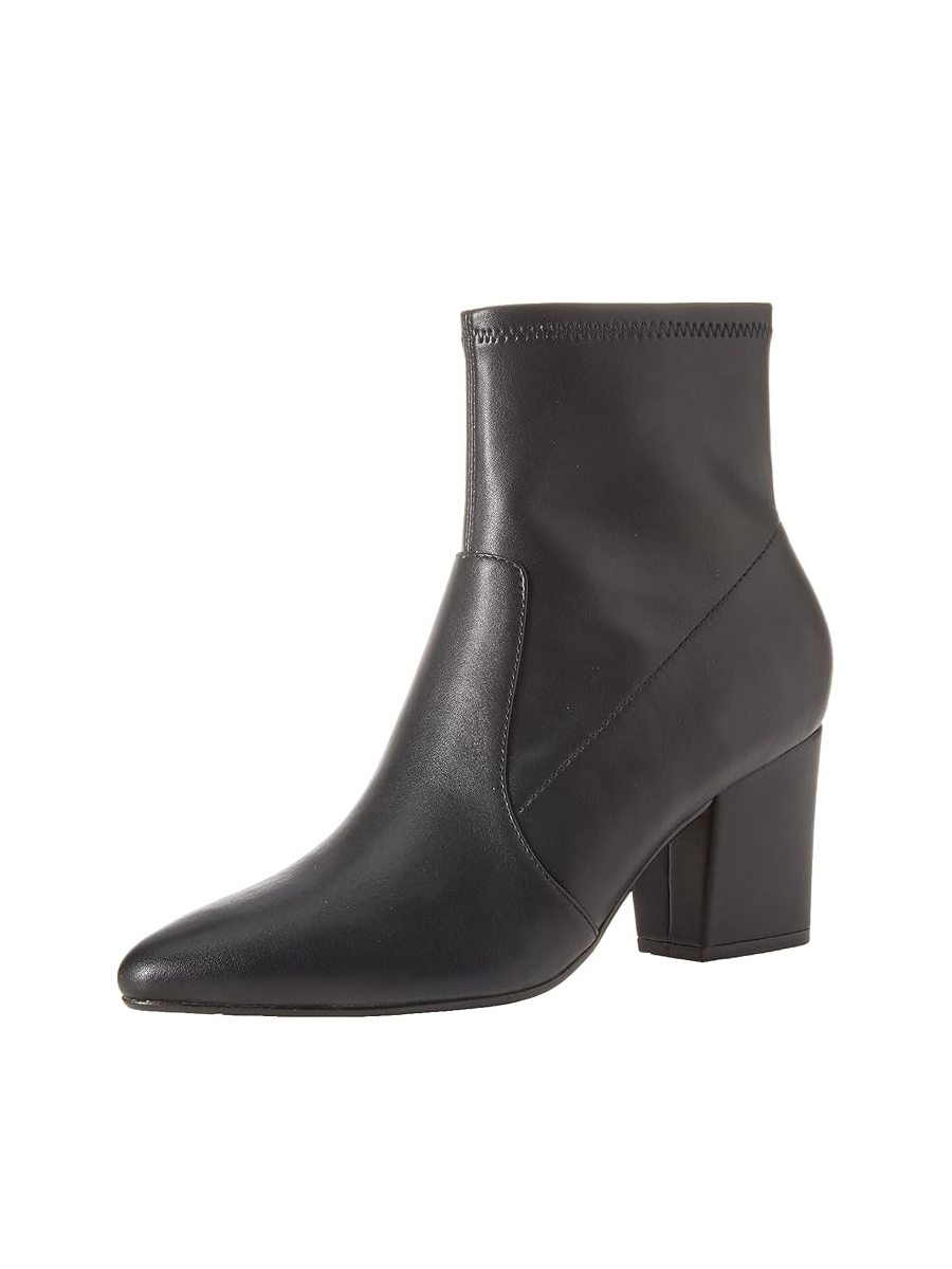 Amazon Essentials, Amazon Essentials Women's Fitted Stretch Heel Boot, Black, 7