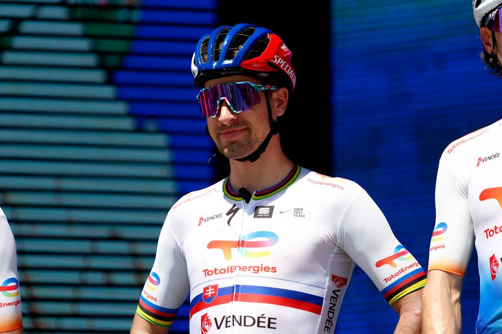 SAN JUAN ARGENTINA JANUARY 22 Peter Sagan of Slovakia and Team Total Energiesprior to the 39th Vuelta a San Juan International 2023 Stage 1 a 1439km stage from San Juan to San Juan on January 22 2023 in San Juan Argentina Photo by Maximiliano BlancoGetty Images