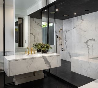 Ultra-Modern White And Black Bathroom