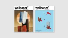 Newsstand and limited edition covers of Wallpaper* Design Awards 2026 issue, featuring a paper trophy and instructions to assemble it, respectively, by Formafantasma