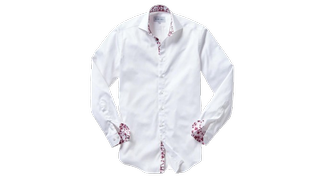Blake Mill White Shirt with Pink Sakura Tree Accents 