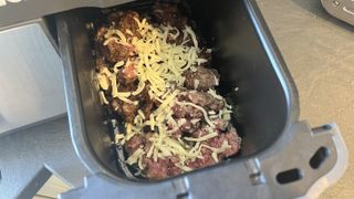 air fryer taco ground beef loaded with cheese
