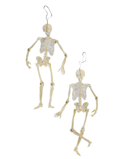 Paper Skeleton Ornaments, Set of 2