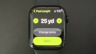 Apple Watch Pool Swim screen