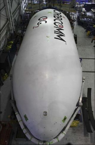 Falcon 9 Fairing with ORBCOMM Logo