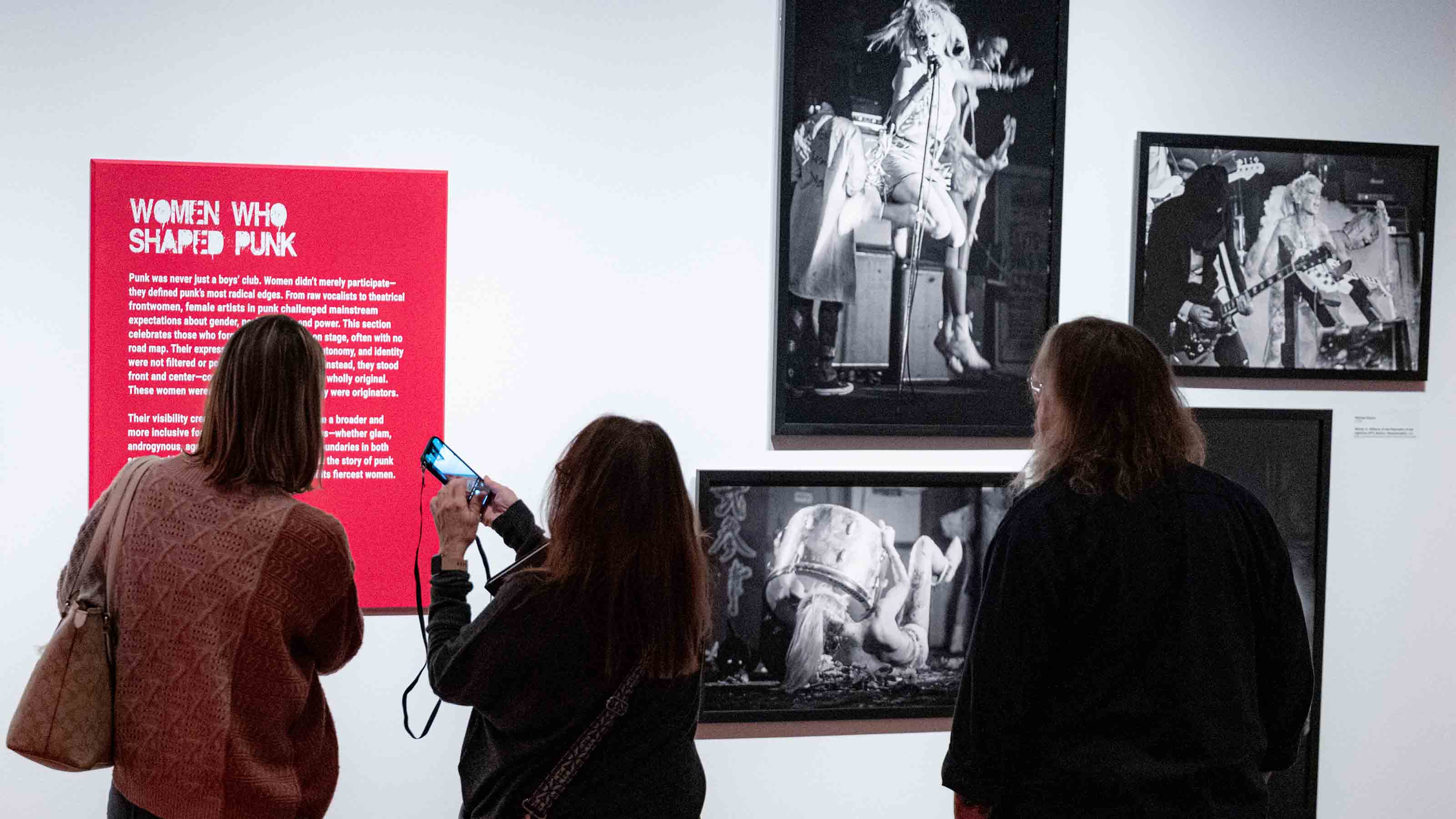 Museum Patrons Reviewing Punk Rock Images