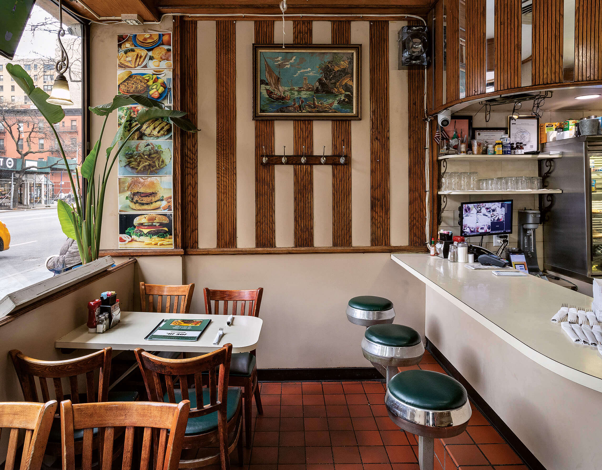 Interior of Joe Junior Restaurant, New York.