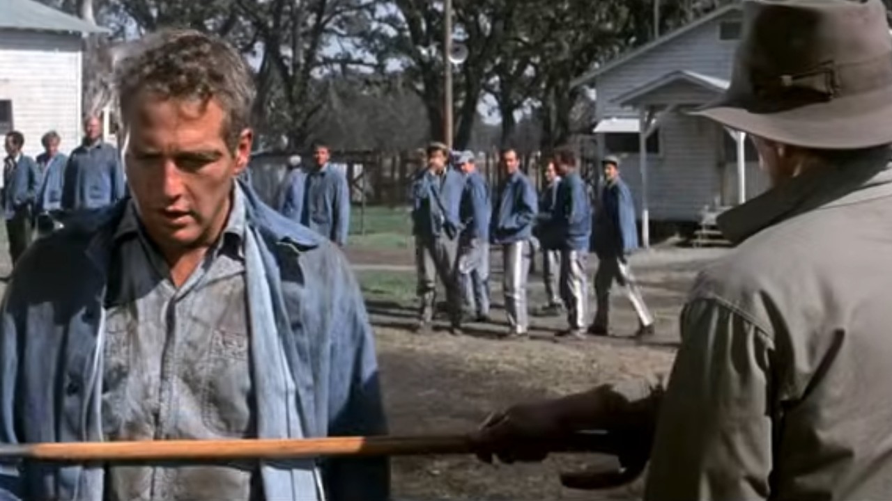 Paul Newman being held back in Cool Hand Luke