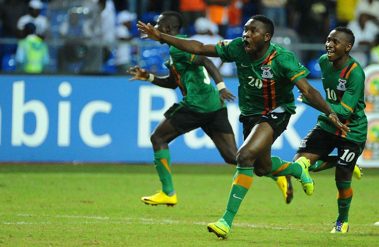 Zambia players celebrate victory over the Ivory Coast on penalties in the final of the 2012 Africa Cup of Nations