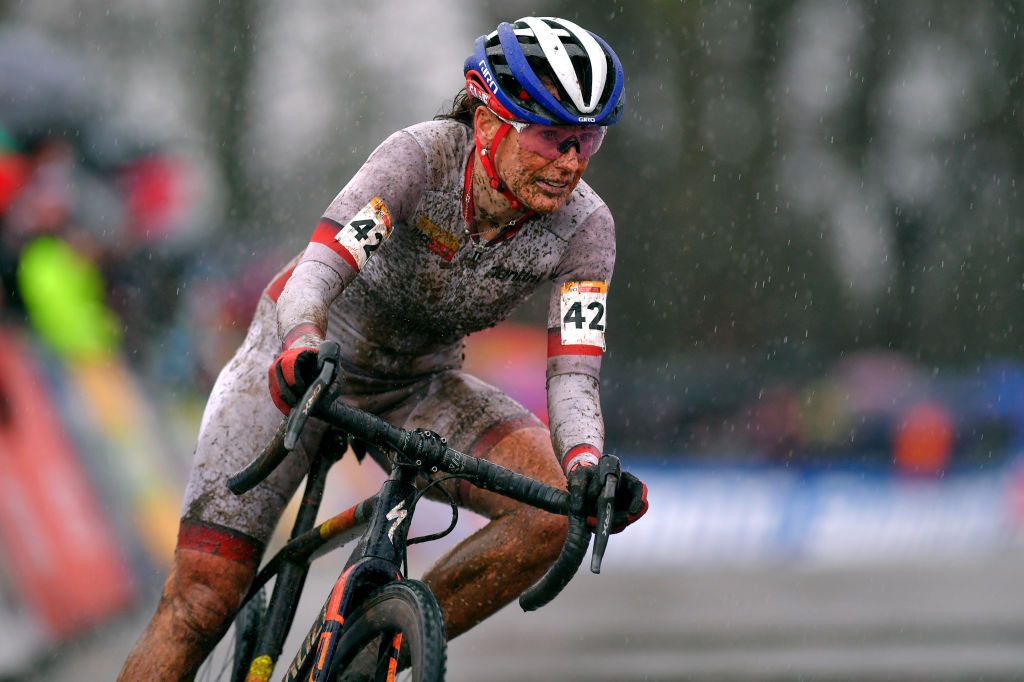 NAMUR BELGIUM DECEMBER 22 Katerina Nash of Czech Republic Mud during the 11th Namur World Cup 2019 Women Elite UCICX TelenetUCICXWC on December 22 2019 in Namur Belgium Photo by Luc ClaessenGetty Images