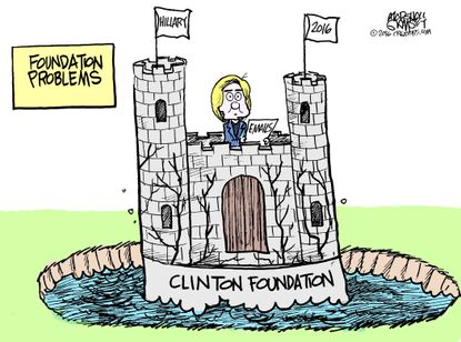 Political cartoon U.S. Hillary Clinton Clinton foundation problems