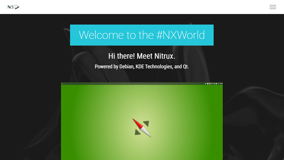 Website screenshot of Nitrux OS