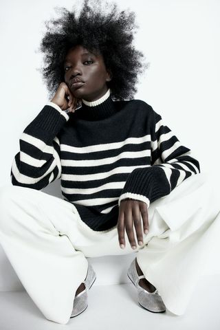 Oversized Polo-Neck Jumper