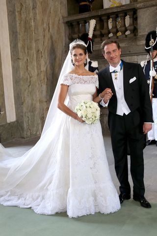 PRINCESS MADELEINE OF SWEDEN in her wedding dress