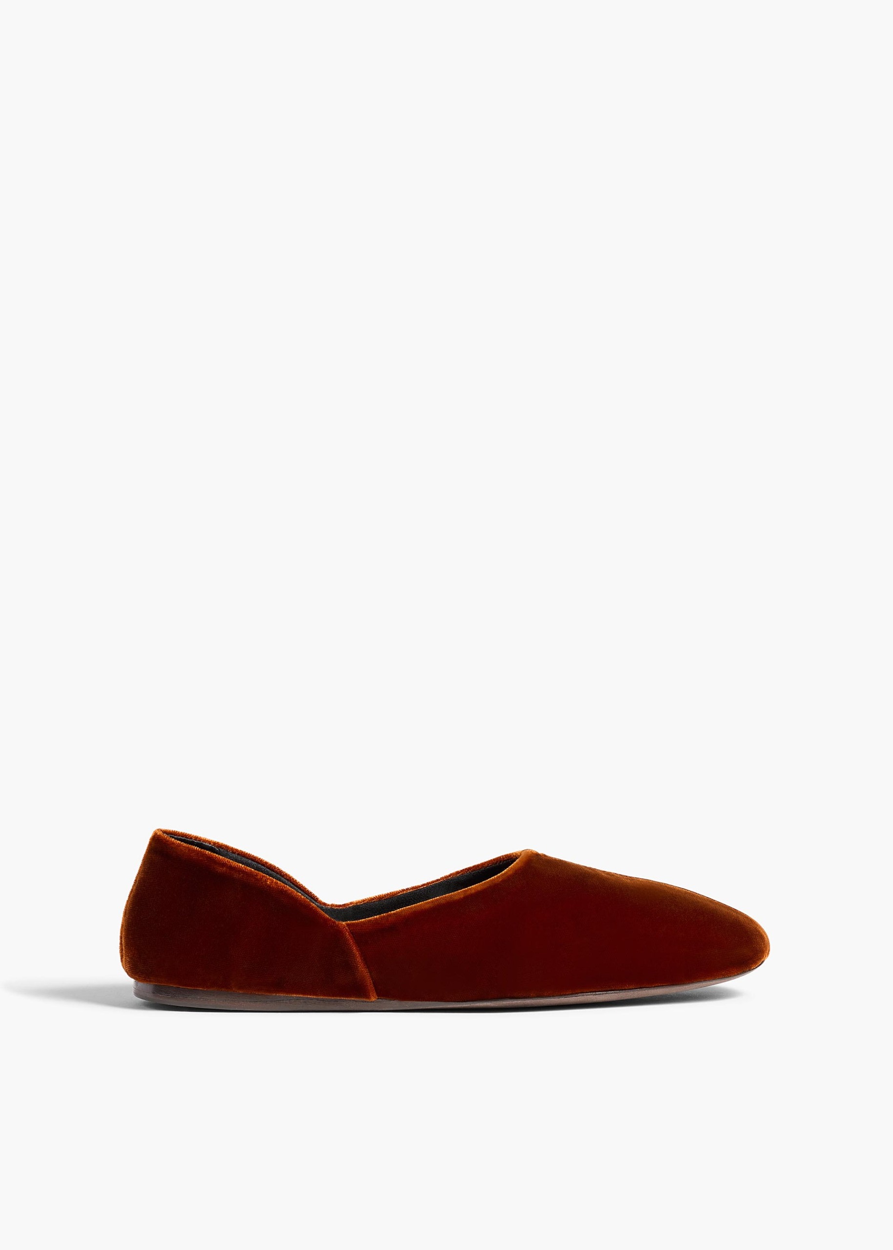 Jane Flat in Rust Velvet - 35 / Rust / 98%cotton,2%elastane