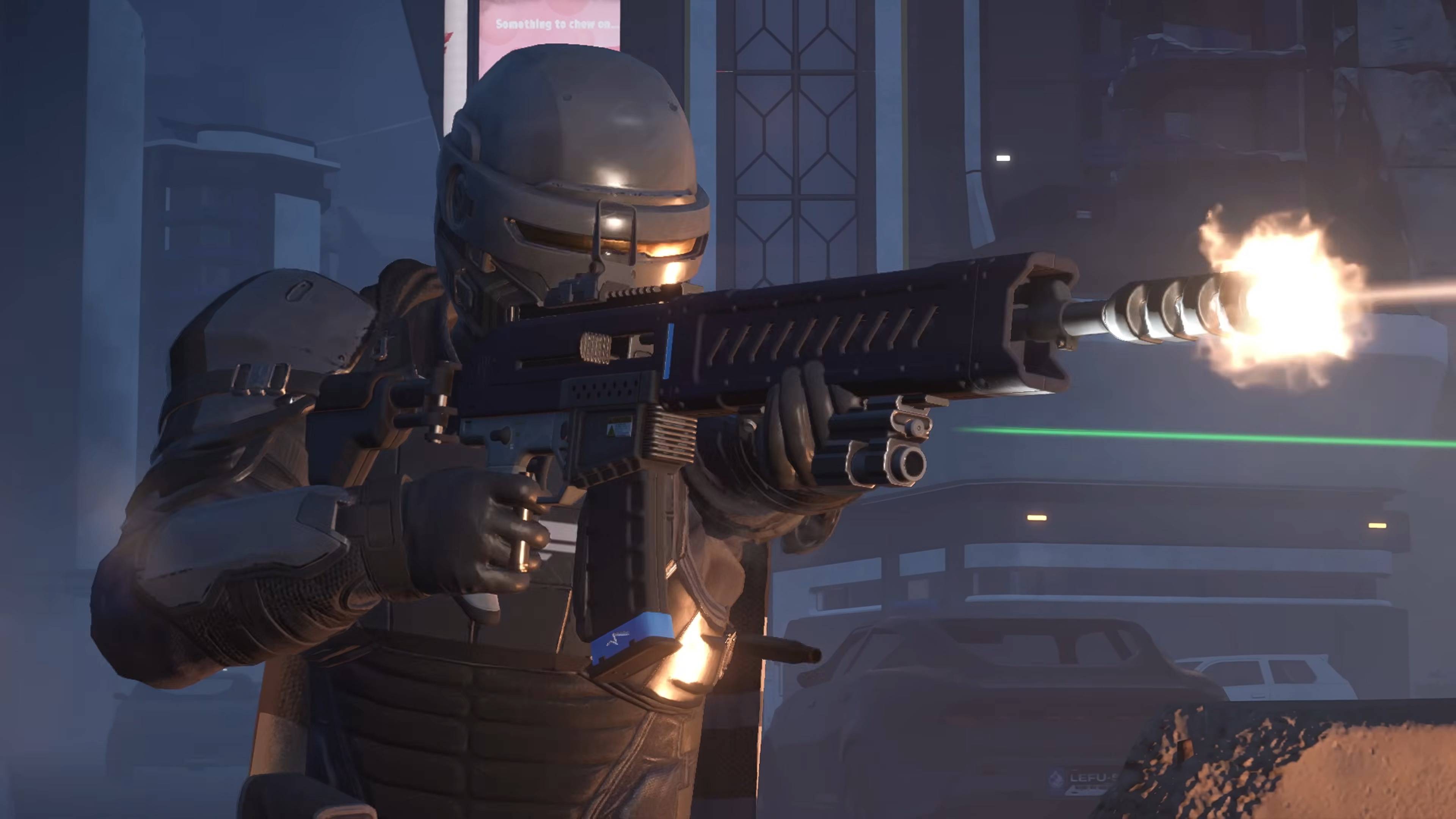 Helldivers 2 Force of Law warbond helldiver firing pacifier assault rifle