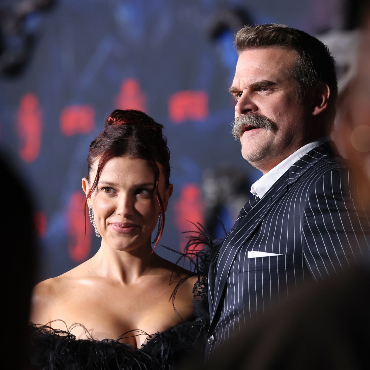 Millie Bobby Brown and David Harbour attend the &#039;Stranger Things&#039; season five premiere