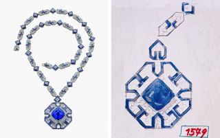 Sautoir in platinum with sapphires and diamonds, 1969, from the collection of Elizabeth Taylor, by Bulgari