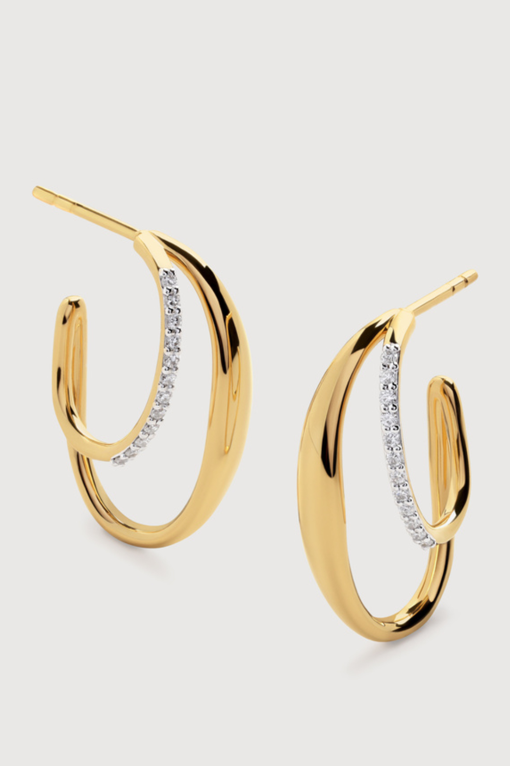 Nura Wrap Diamond Medium Hoop Earrings