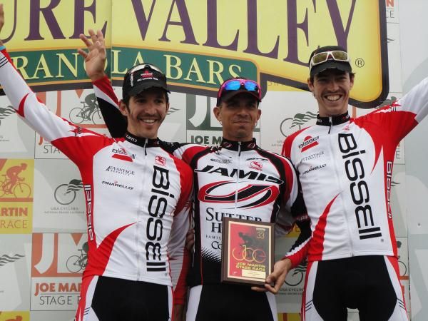 Men's overall podium (L-R): Benjamin Jacques-Maynes (BISSELL), Luis Romero Amaran (Jamis - Sutter Home pb Colavita), Jeremy Vennell (BISSELL).