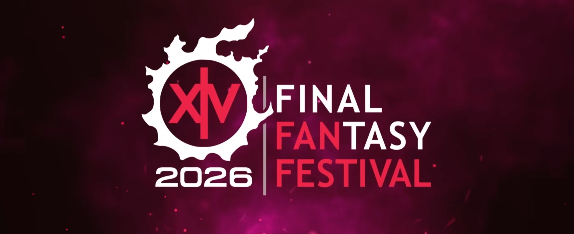 The Final Fantasy XIV logo for Fan Festival 2026. The "XIV" part of the game name is inside the meteor symbol.