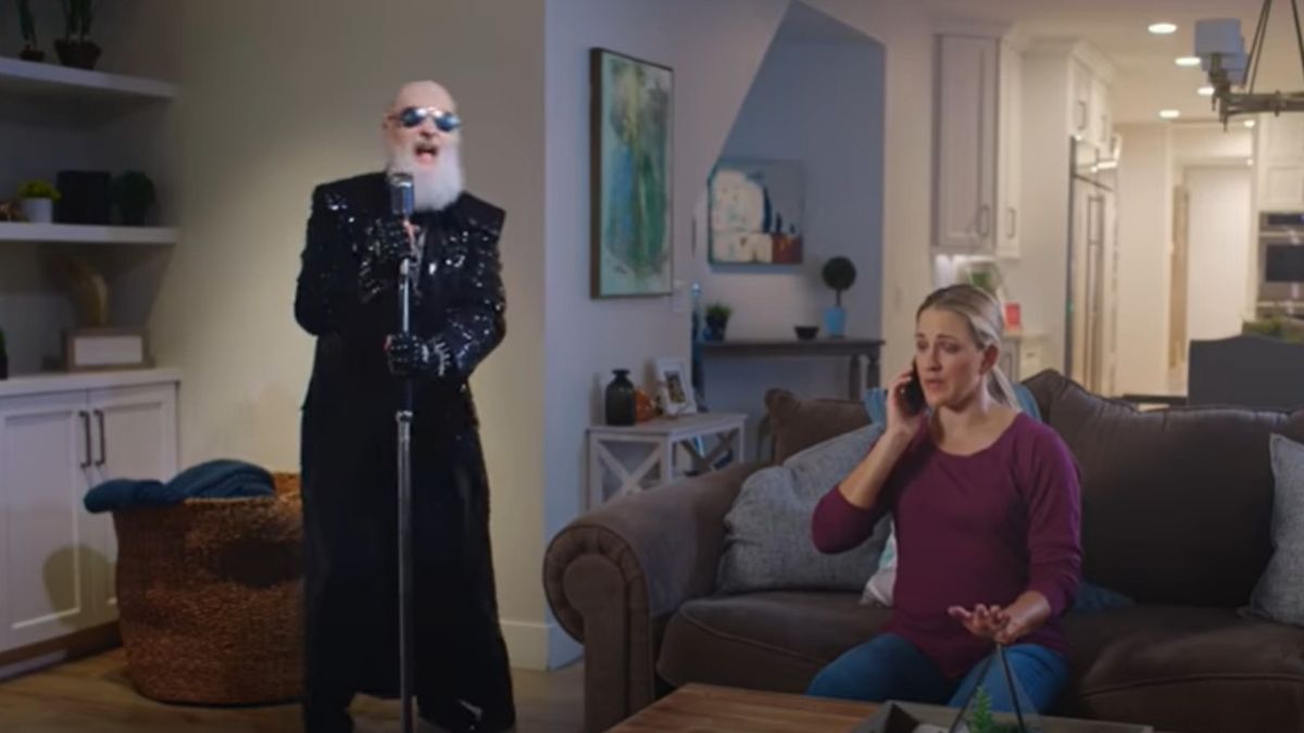 Rob Halford in Plymouth Rock Assurance ad