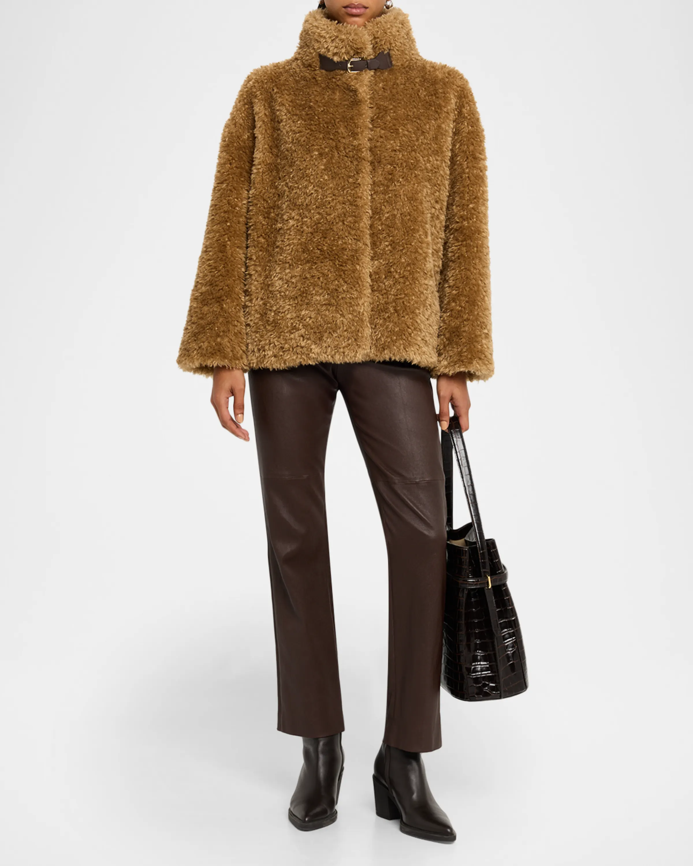 Herno fuzzy funnel-neck jacket