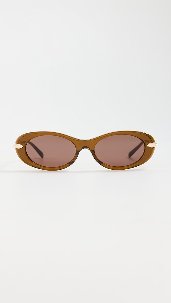 Bold Oval Sunglasses - Shiny Light Brown/brown