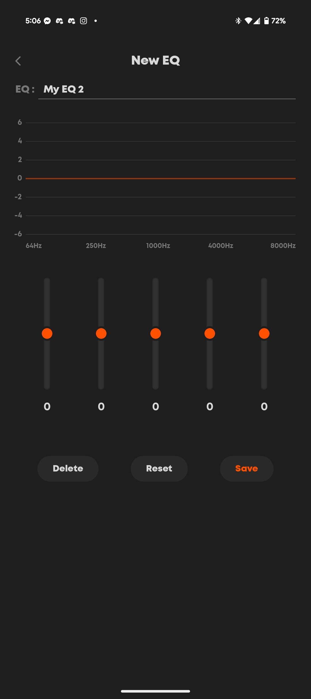 Screenshot of Beyerdynamic app 5-band EQ