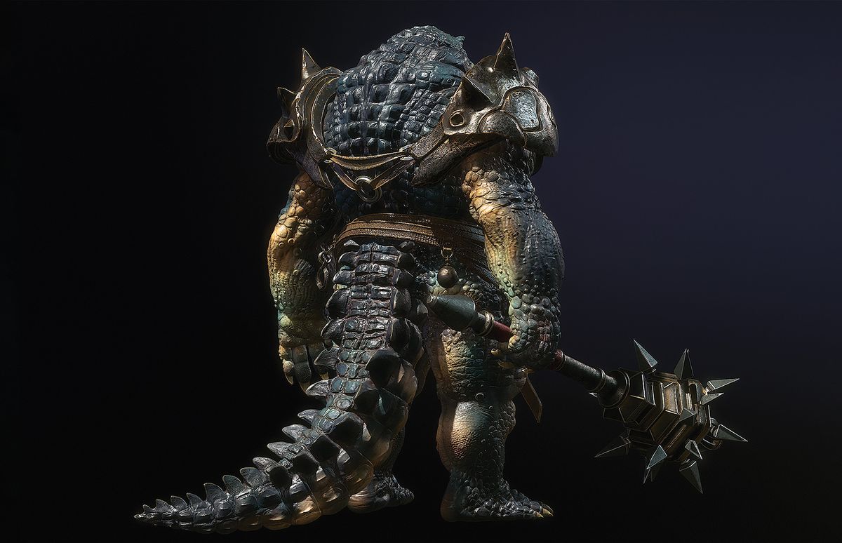 3D render of reptilian character Crocodylus by Richard Jusuf