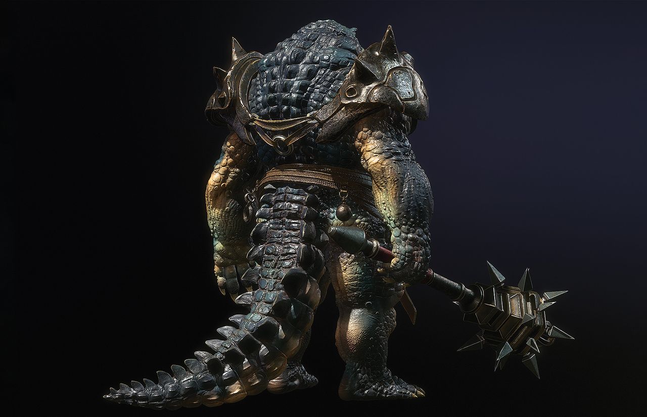 3D render of reptilian character Crocodylus by Richard Jusuf