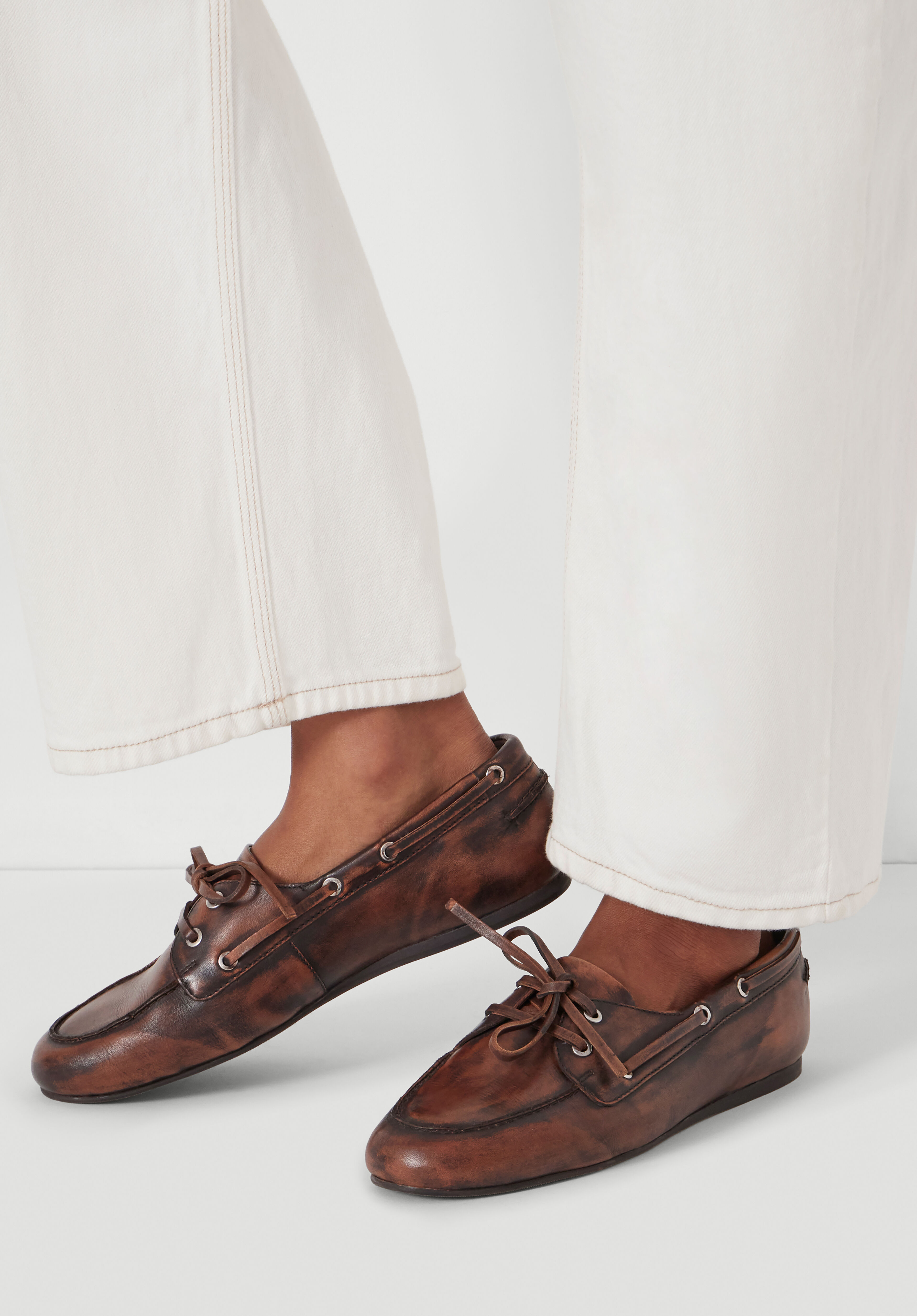 Leather Tie Loafers