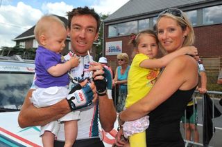 Mario Aerts (Omega Pharma-Lotto) had a visit from his family in Wanze.