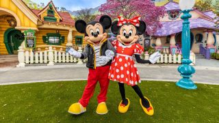 Mickey and Minnie characters at Mickey's ToonTown in Disneyland