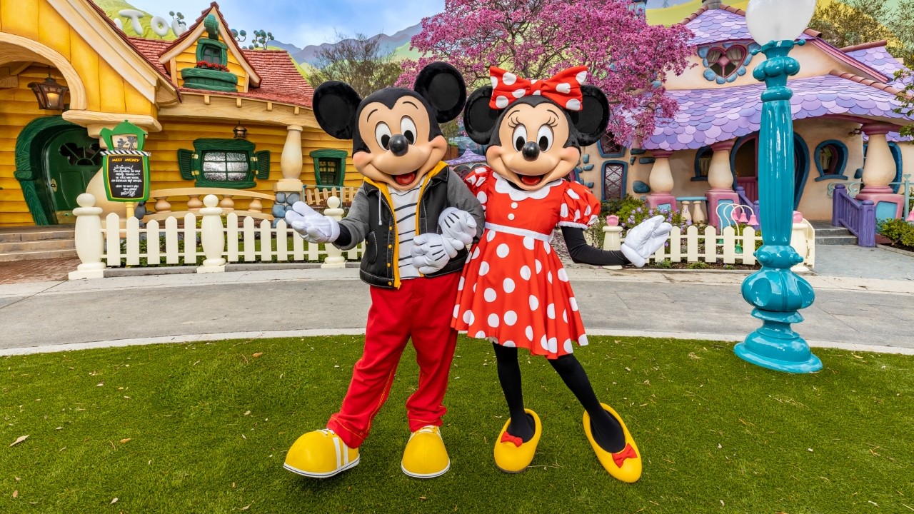 Mickey and Minnie characters in Mickey's ToonTown at Disneyland