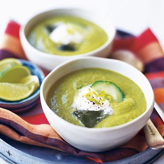 Chilled Avocado, Cucumber, Lime and Watercress Soup