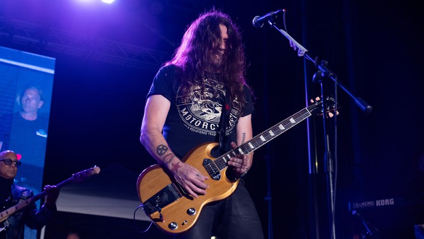 Musician Phil X of Bon Jovi performs onstage with Kings of Chaos during the Rock for Responders Benefit Concert at Battleship USS Iowa Museum on February 27, 2025 in San Pedro, California