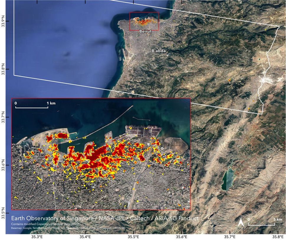 NASA maps Beirut explosion damage from space with satellites