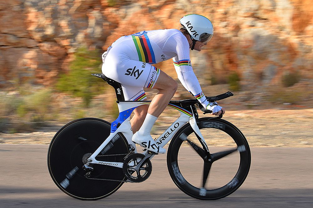 World champion Vasil Kiryienka (Blr) Team Sky at during the prologue