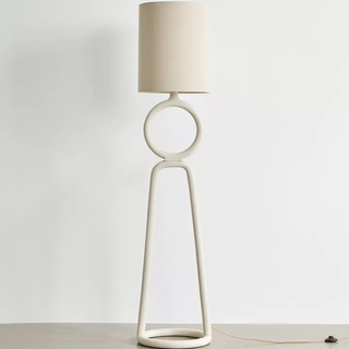 white cutout floor lamp