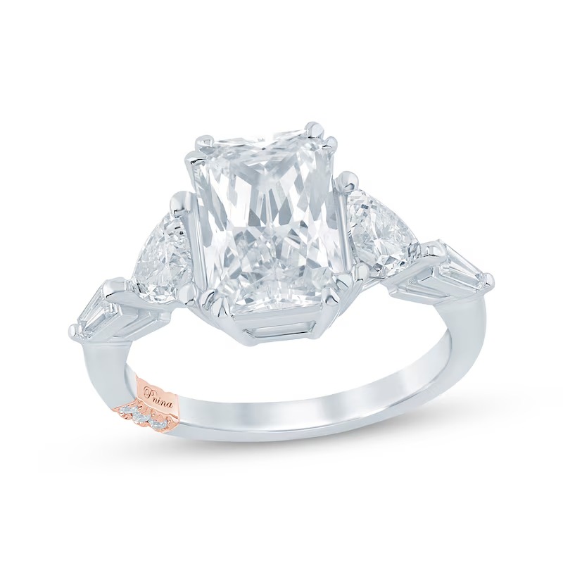 jared, Pnina Tornai Radiant-Cut Lab-Grown Diamond Engagement Ring 3-1/2 Ct Tw 14k White Gold