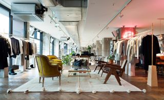 The Store, though that hardly covers its multi-functionality, is a collaboration with Soho House, with Eagle acting as creative director, and takes up 2,800 sq m of the former department store in Mitte. 'We wanted to create a place where people could spend all day,' says Eagle. 'A light, fresh and fun space where guests can shop, work, eat, drink and hang out.
