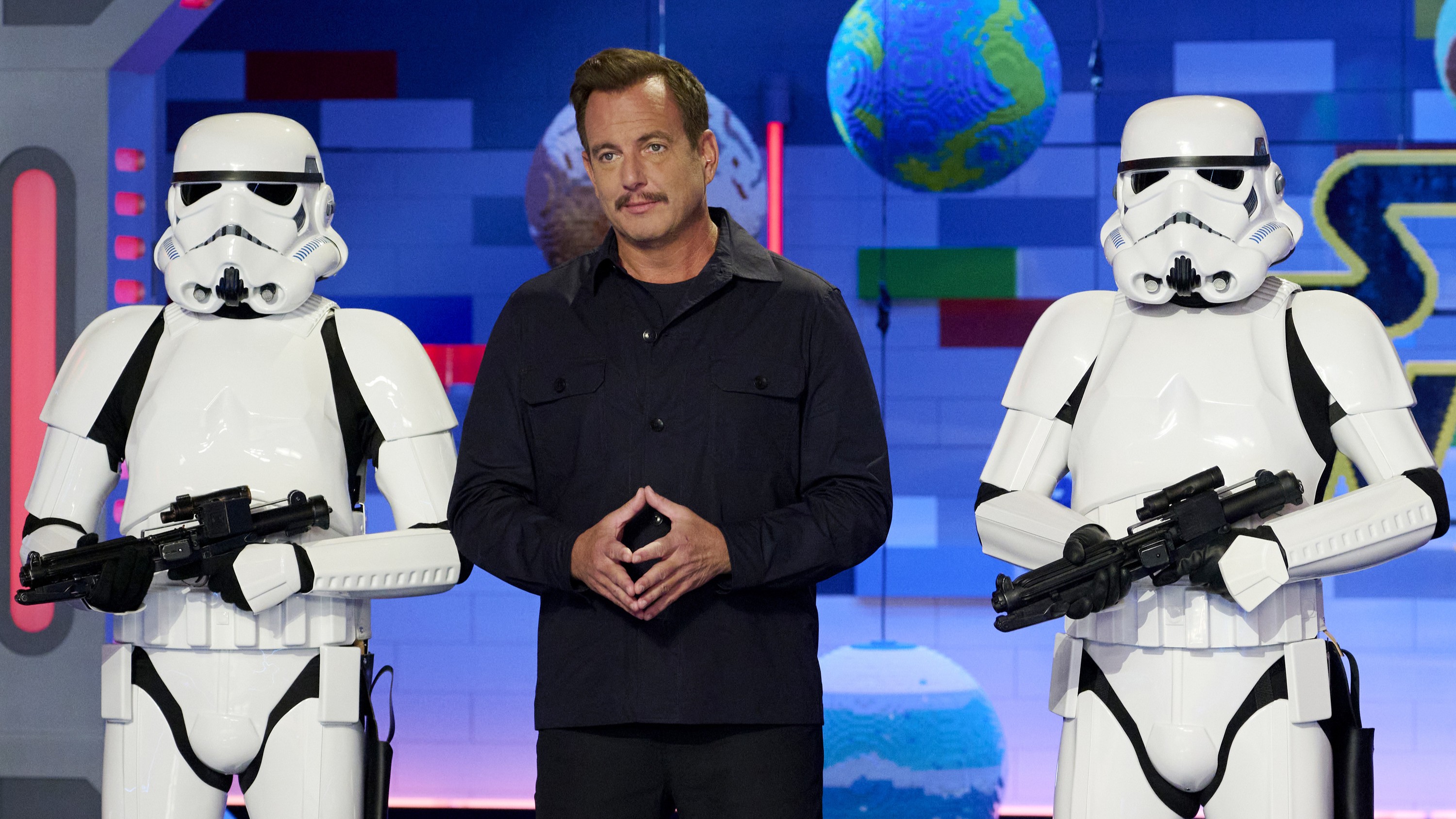 Host Will Arnett in the &quot;Rebuild the Galaxy&quot; season premiere episode of LEGO Masters season 5. 