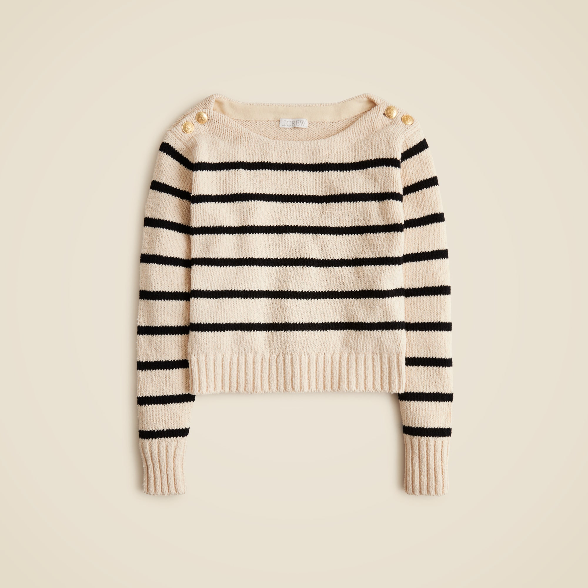 Marina Boatneck Sweater With Gold Buttons