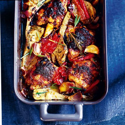 Mustard Chicken with Roasted Vegetables recipe-recipe ideas-new recipes-woman and home