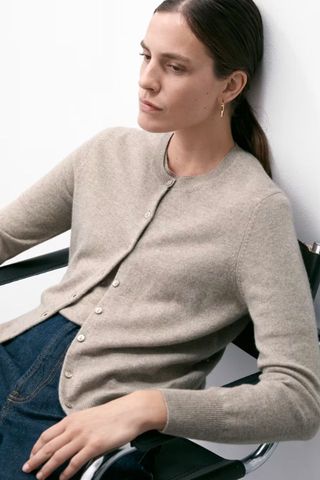 M&S Pure Cashmere Crew Neck Cardigan