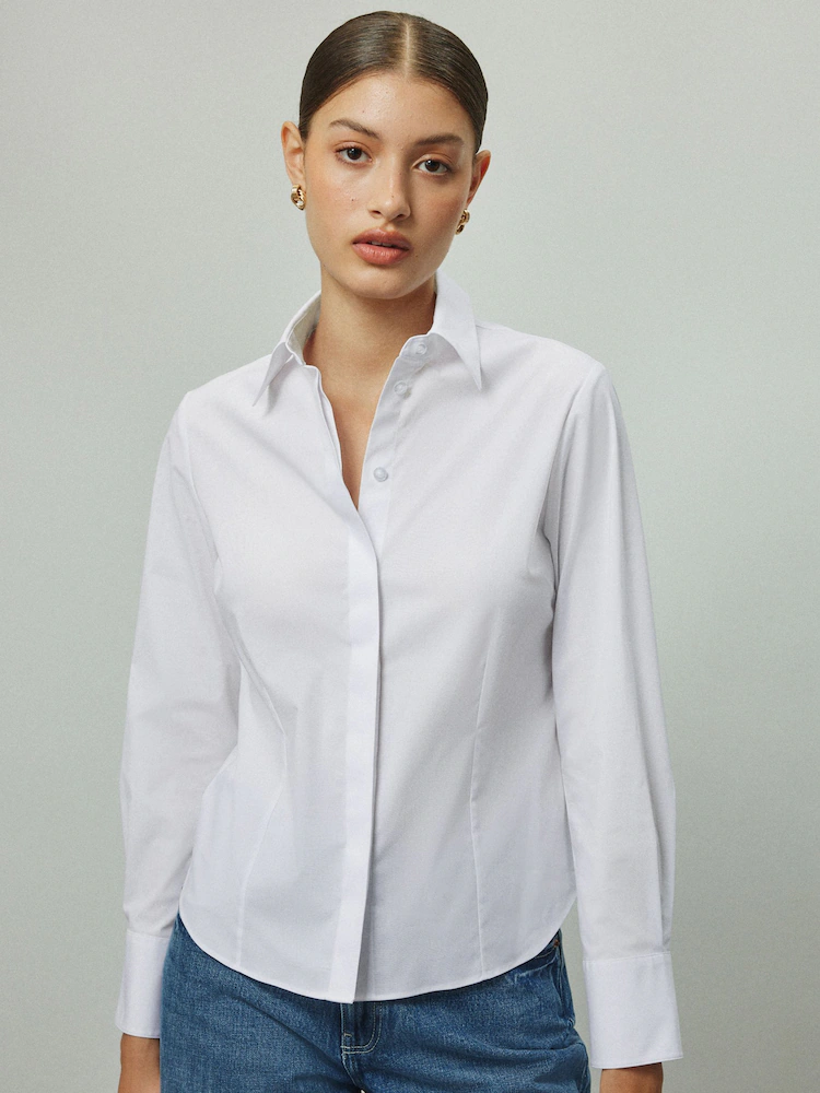NEXT, Fitted Stretch Essential Long Sleeve Shirt