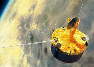 An artist's rendering of NASA's Pioneer Venus 1 spacecraft.