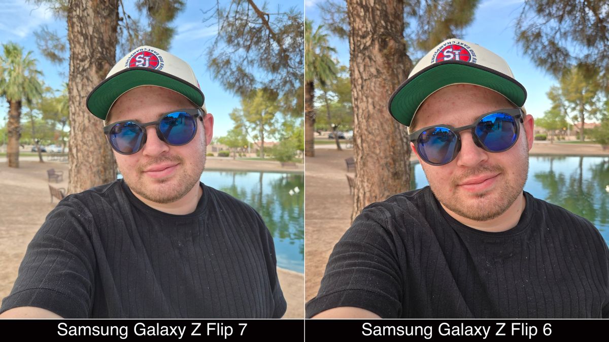 Camera comparisons shot on Samsung Galaxy Z Flip 7 and Flip 6.